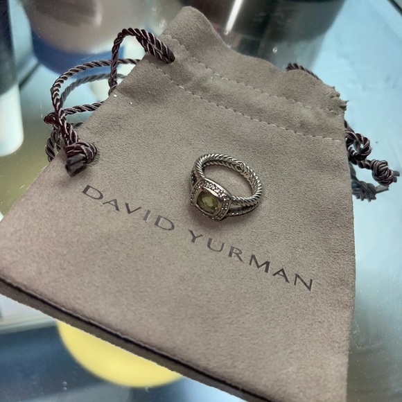 🎄DAVID YURMAN Albion Petite Ring with Semiprecious Stone & Diamonds (size 7.5) - Picture 2 of 5
